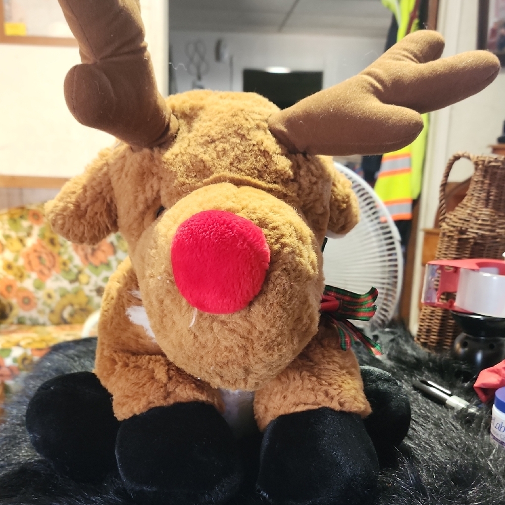 JCPenney Brown and White Plush Toy. Christmas Moose.